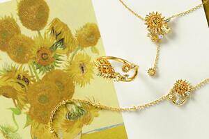 カナル 4℃、ファン・ゴッホ《ひまわり》着想“イエロー天然石”のネックレスなどお守りジュエリー