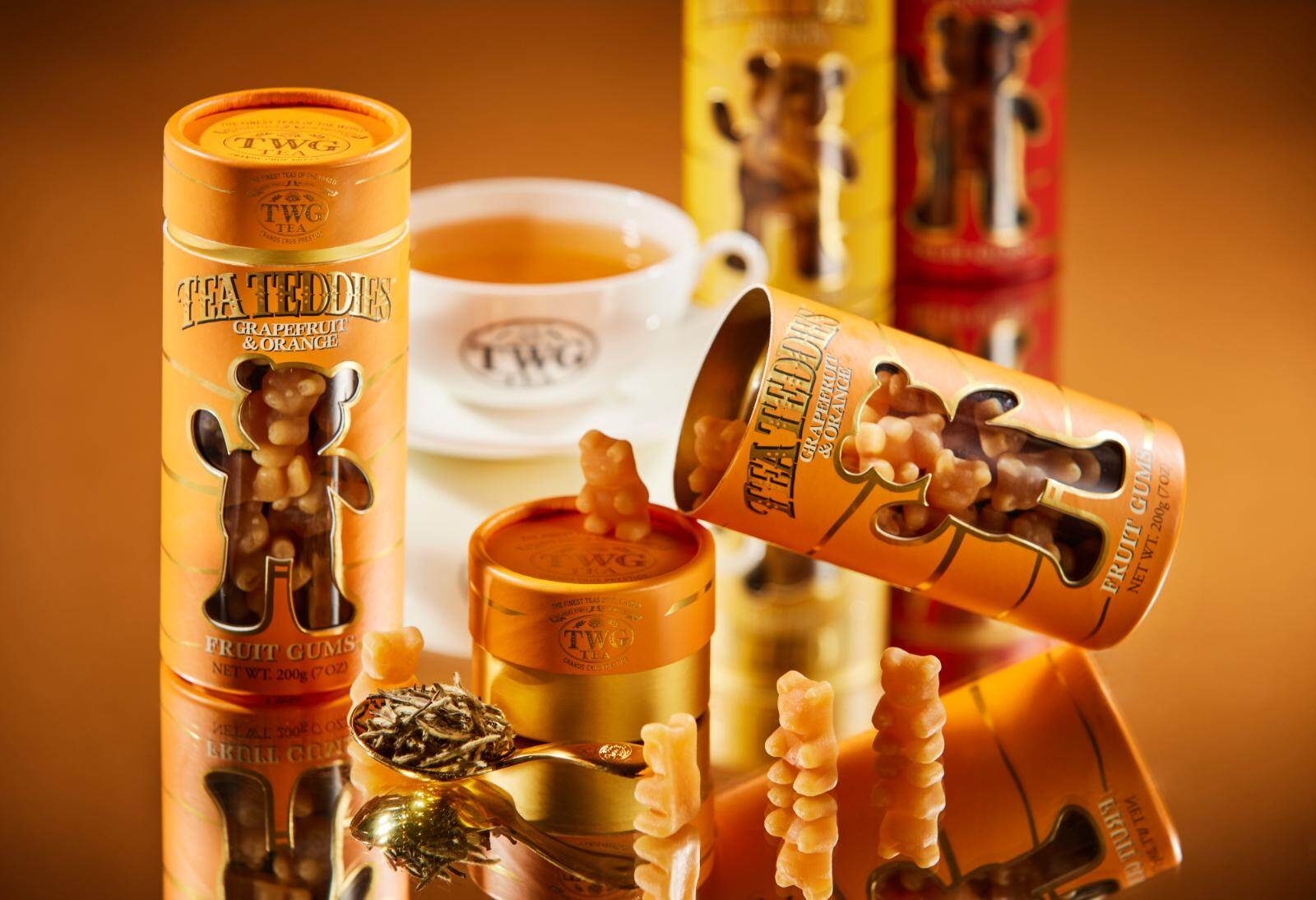 TWG Tea「テディベア型」フルーツグミ、お湯に入れると華やか
