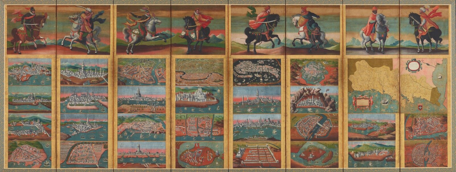 重要文化財 《萬国絵図屏風》 安土桃山～江戸時代 17世紀 紙本着色 国(皇居三の丸尚蔵館収蔵)