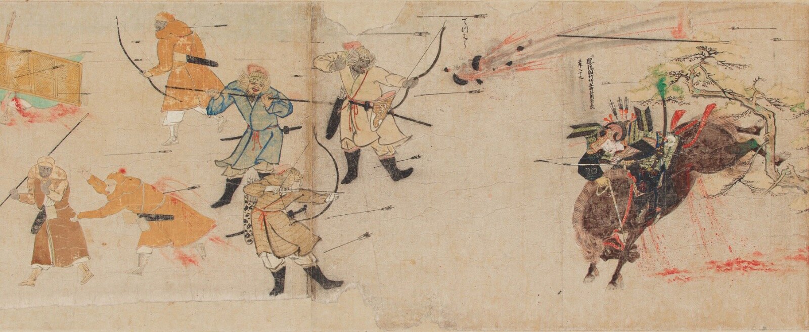 国宝 《蒙古襲来絵詞》前巻(部分) 鎌倉時代 13世紀 紙本着色 国(皇居三の丸尚蔵館収蔵)