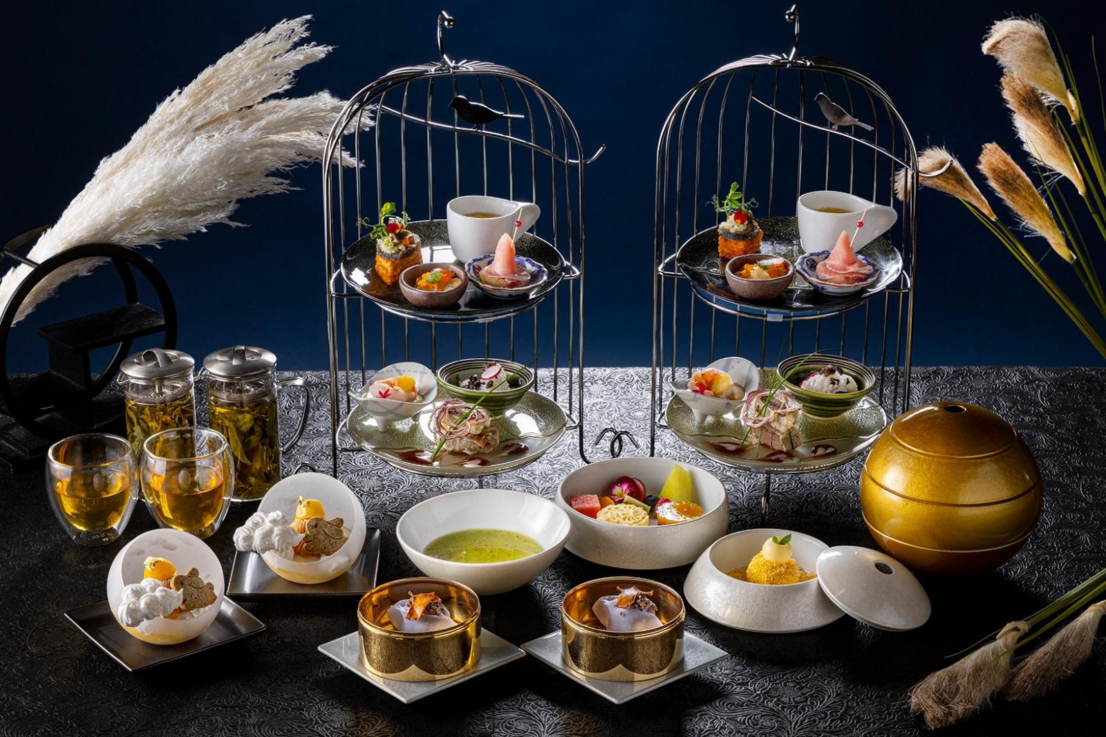 ヒルトン東京ベイ「中秋の名月」着想チャイニーズアフタヌーンティー、濃厚抹茶の月餅やモンブランパフェ