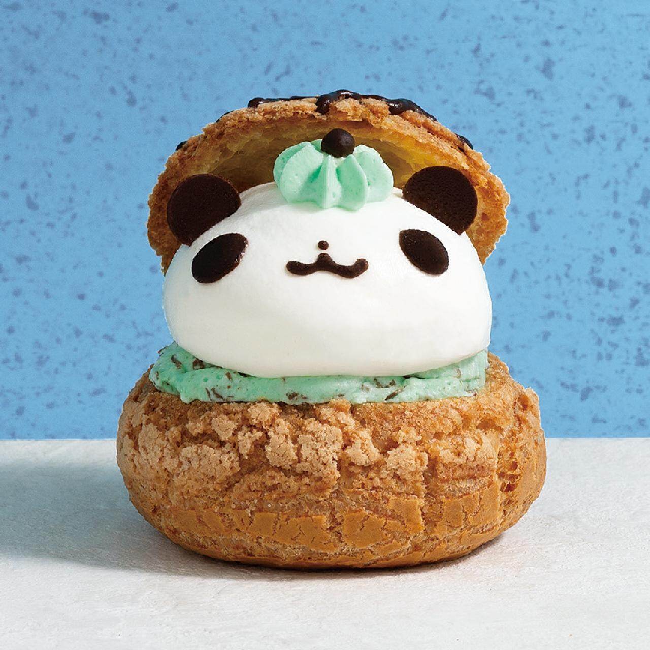 チョコミント味の「パンダ」シュークリーム、ふっくら白いミント
