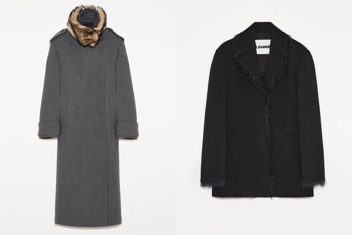 【JIL SANDER】オーダーメイドウール混ギャバジンコート ジル サンダー、柔らかな“ファー襟”のウールギャバコートや