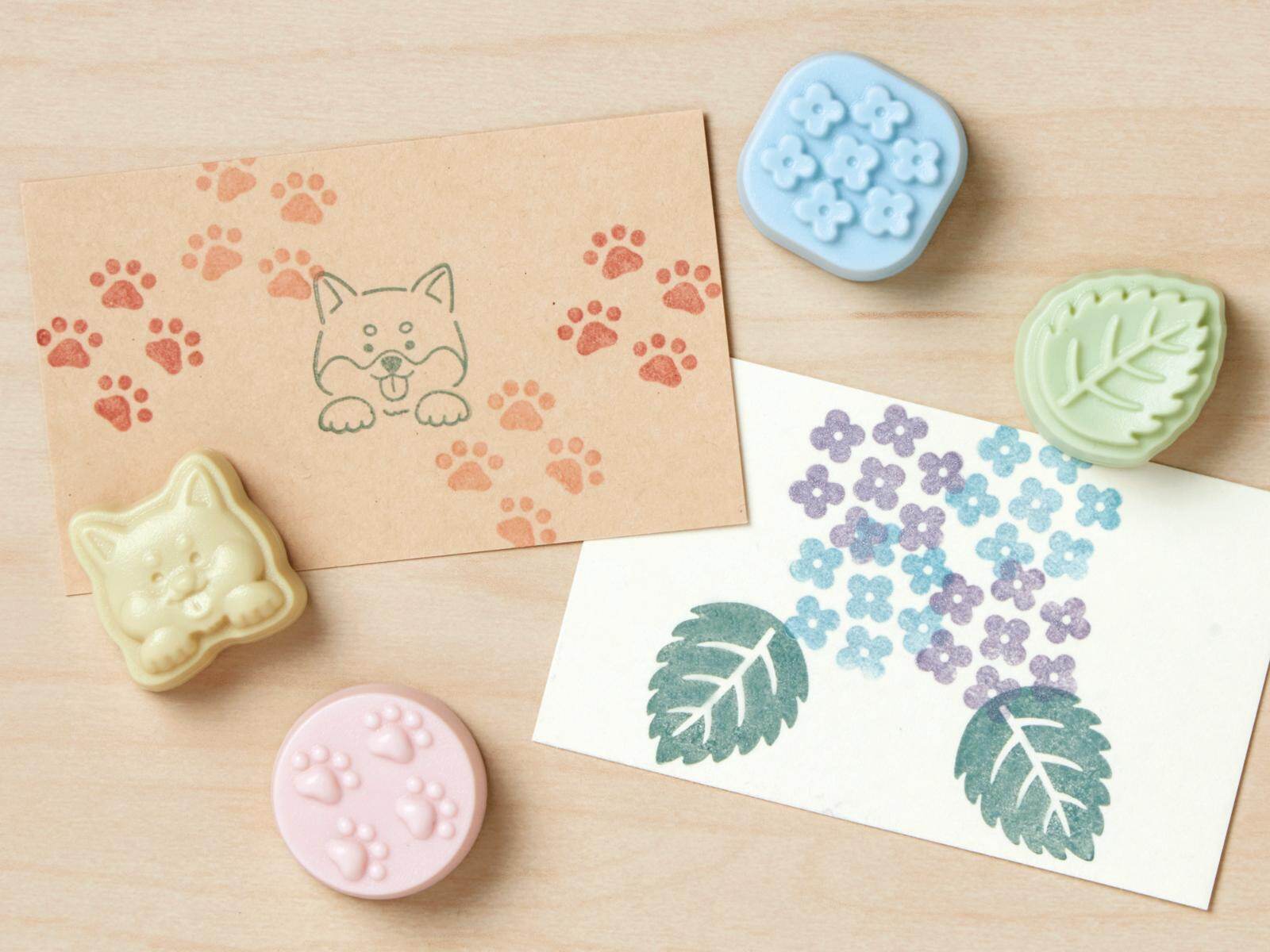 まるで和菓子なスタンプセット「和さんぽん」和柄＆動物モチーフで、サンスター文具から｜写真11