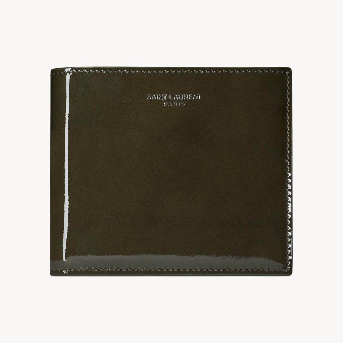 値下げ‼︎ YSL 二つ折り財布 ダークグリーン キルティング Saint Laurent☆ YSL2つ折りコンパクト財布【ダークグリーン】