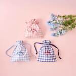 キャス キッドソン“手書き”のギンガムチェック雑貨、結べるリボン付きトートバッグ＆ポーチ｜写真2