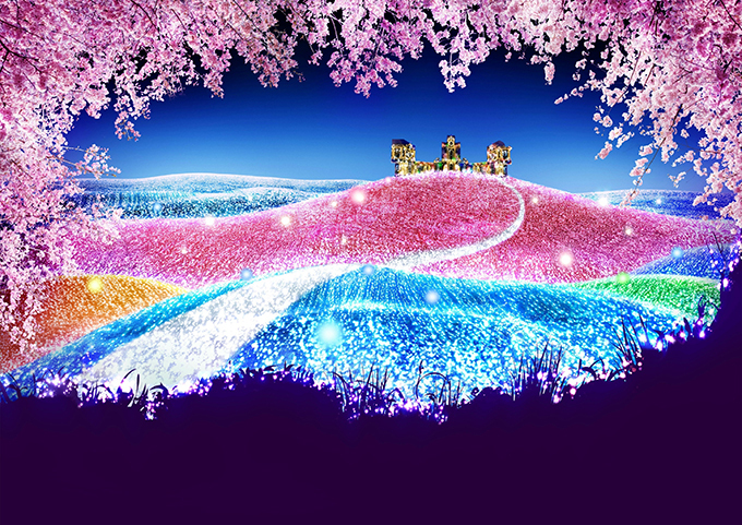 神奈川「さがみ湖イルミリオン」で夜桜イルミネーション開催 - 約2,000本の桜と光の競演 | 写真
