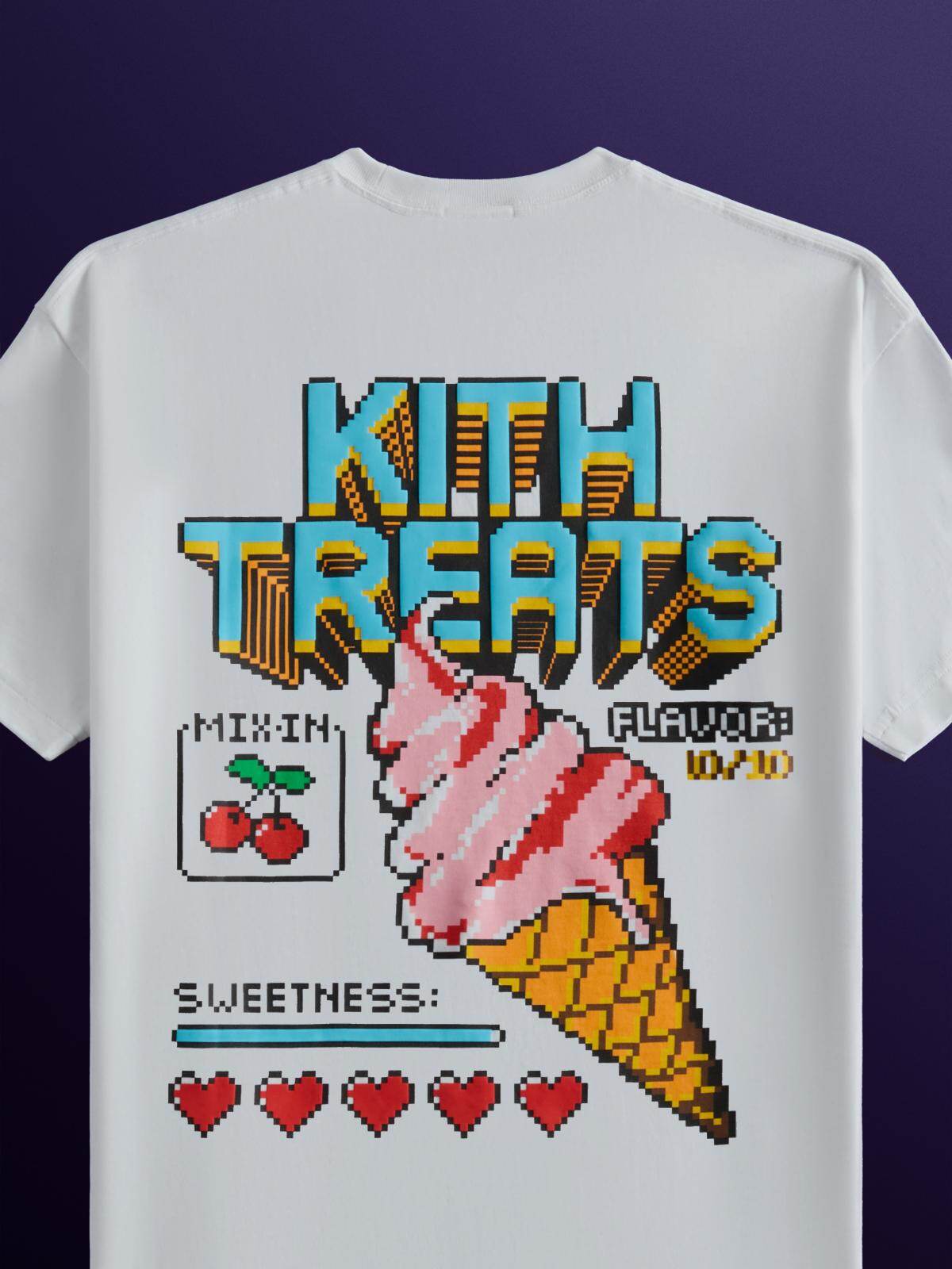 キス トリーツ”アーケードゲーム”風8ビットロゴTシャツ、フルーツグミ載せたミルクシェイクも｜写真2