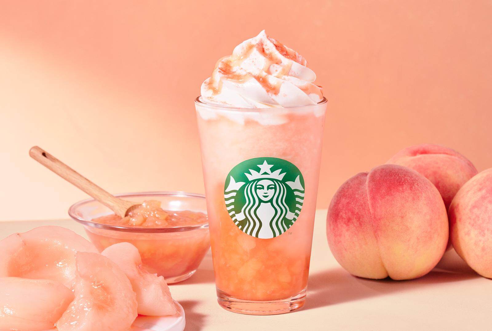 「ヘブンリー ピーチ フラペチーノ」持ち帰り 707円、店内利用 720円 ※トールサイズのみ