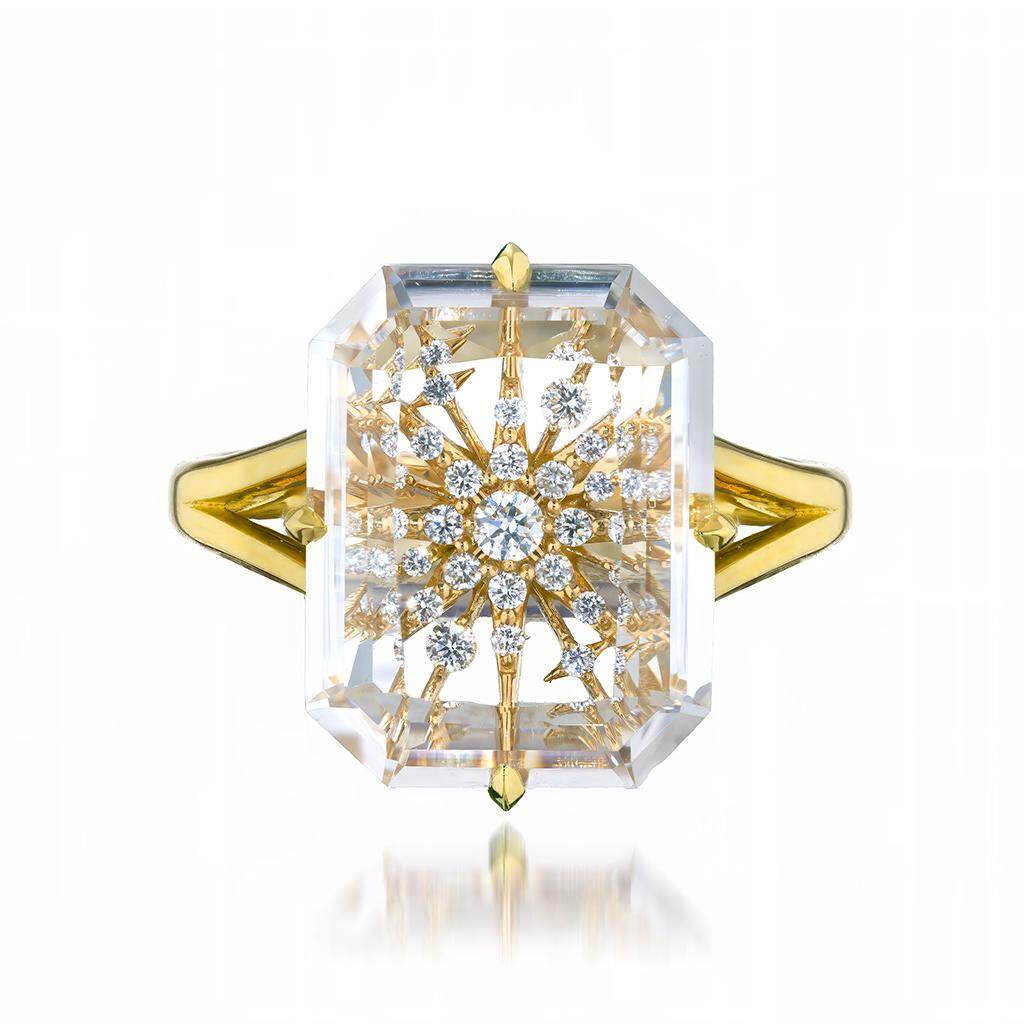 K18YG ダイヤモンド/クォーツリング(M) 275,000円
