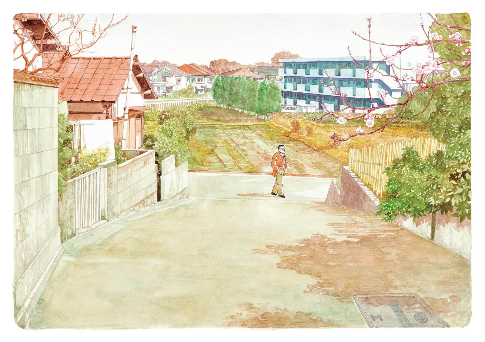 谷口ジロー 『歩くひと』第3話「町に出かける」原画 1990年 一般財団法人パピエ蔵 ©PAPIER/Jiro Taniguchi