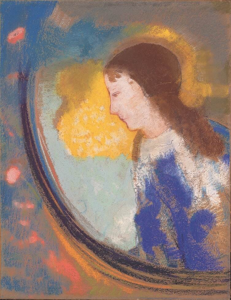 オディロン・ルドン 《丸い光の中の子供》 1900年頃 新潟市美術館蔵