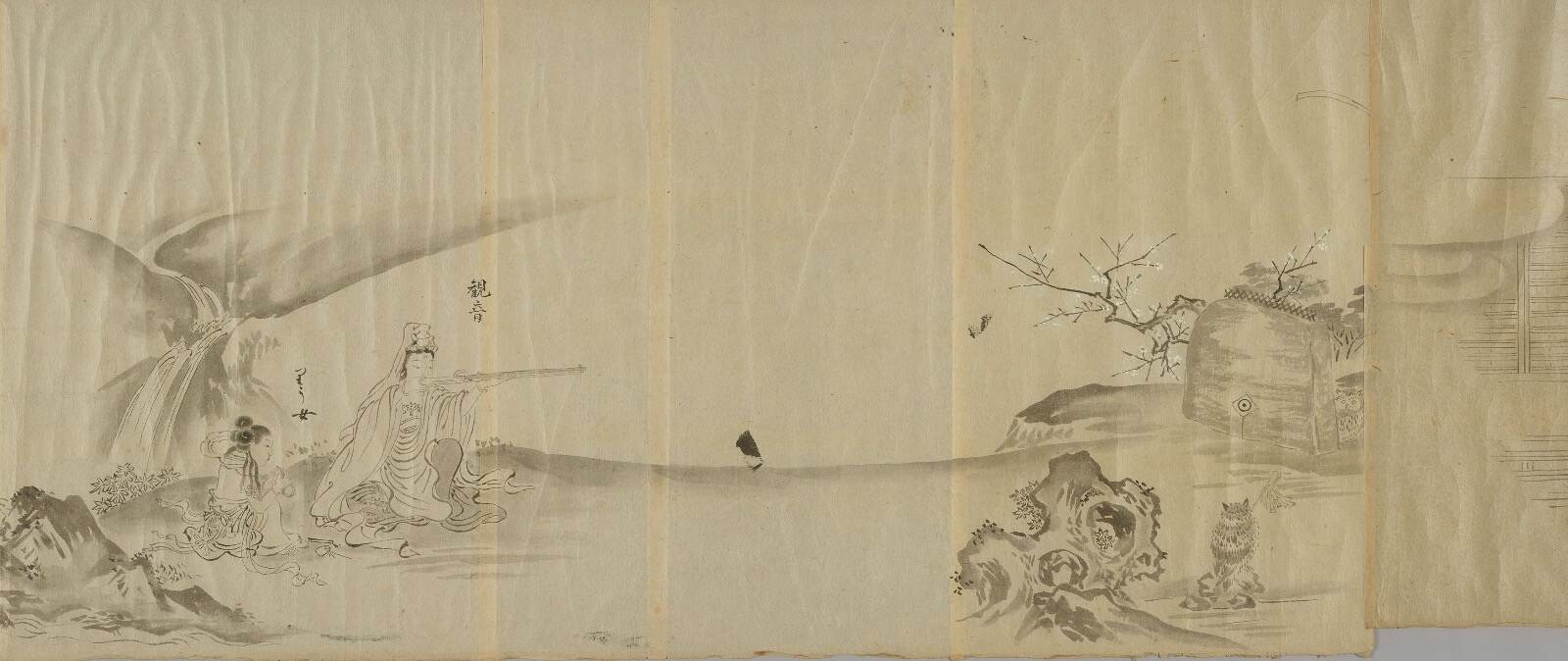 《麻布一本松狩野家資料》より「滑稽仏画」(部分) 江戸時代 19世紀 東京藝術大学蔵