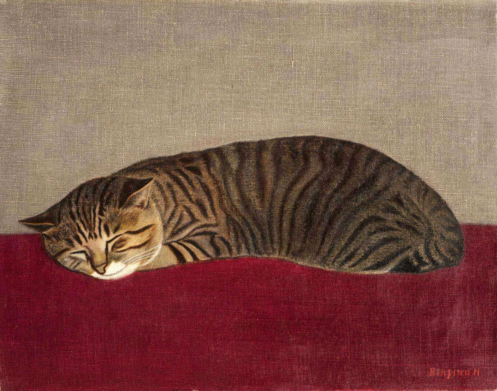 長谷川潾二郎 《猫》 昭和41年(1966年) 洲之内コレクション 宮城県美術館蔵