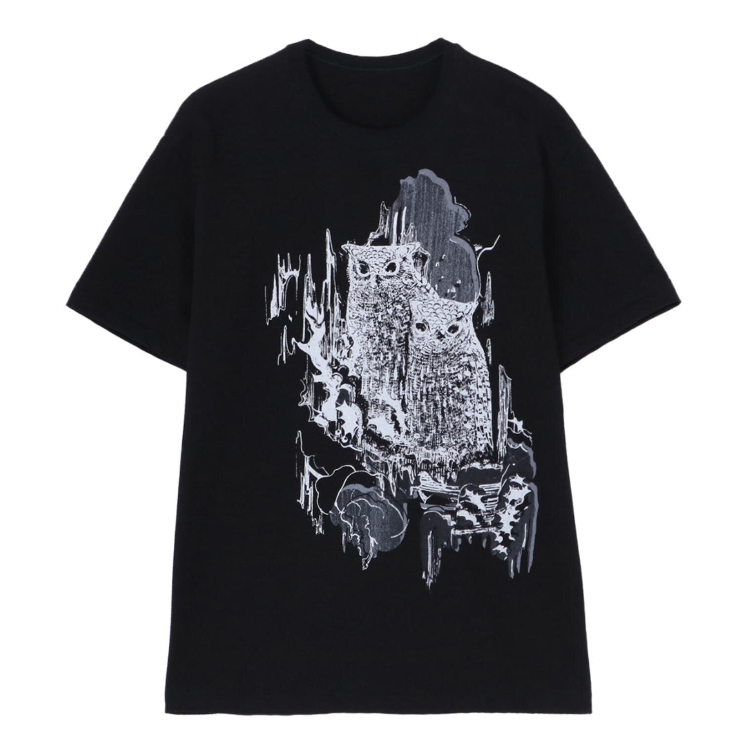 ワイルドサイド ヨウジヤマモトのTシャツ”日本画風”コラージュ＆ゴシックフラワーモチーフ｜写真3