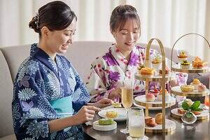 浴衣で楽しむ南仏リビエラ風アフタヌーンティー＆マンゴーかき氷、フォーシーズンズホテル東京大手町で