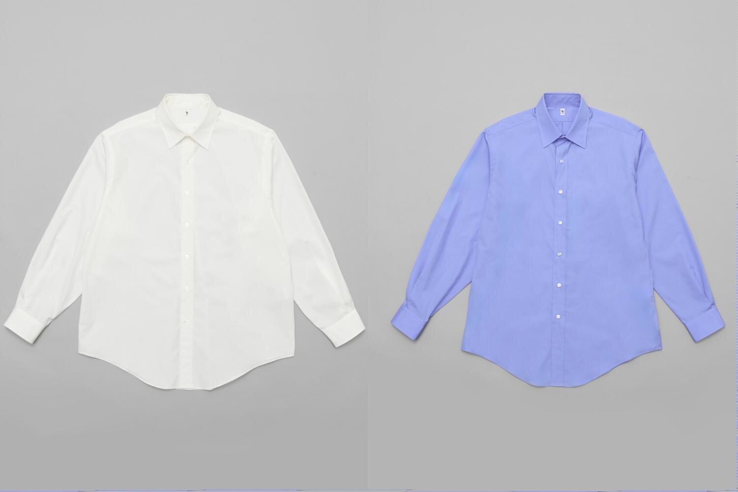 レショップ「エルイー」のメンズオールシーズンシャツ、通気性に優れたブロード生地で