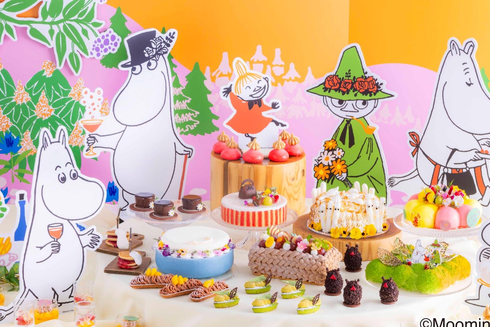 ホテルビュッフェ｜ヒルトン大阪「ムーミン谷のティーパーティー」スイーツビュッフェ、まんまるおしりケーキも