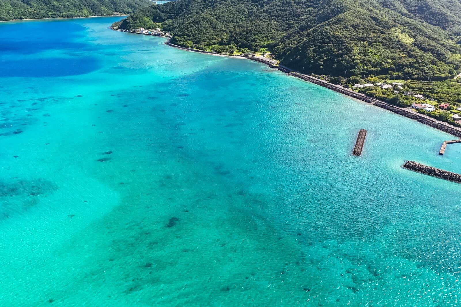 西郷隆盛ゆかりの地付近の海