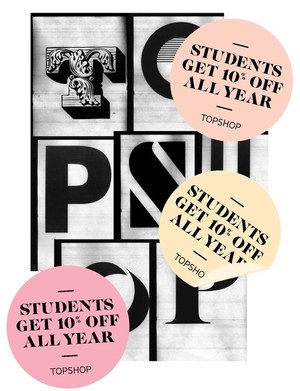 11月4日と6日、TOPSHOP/TOPMANが学生限定のディスカウントキャンペーン開催！ - 全店舗15%OFF｜写真1