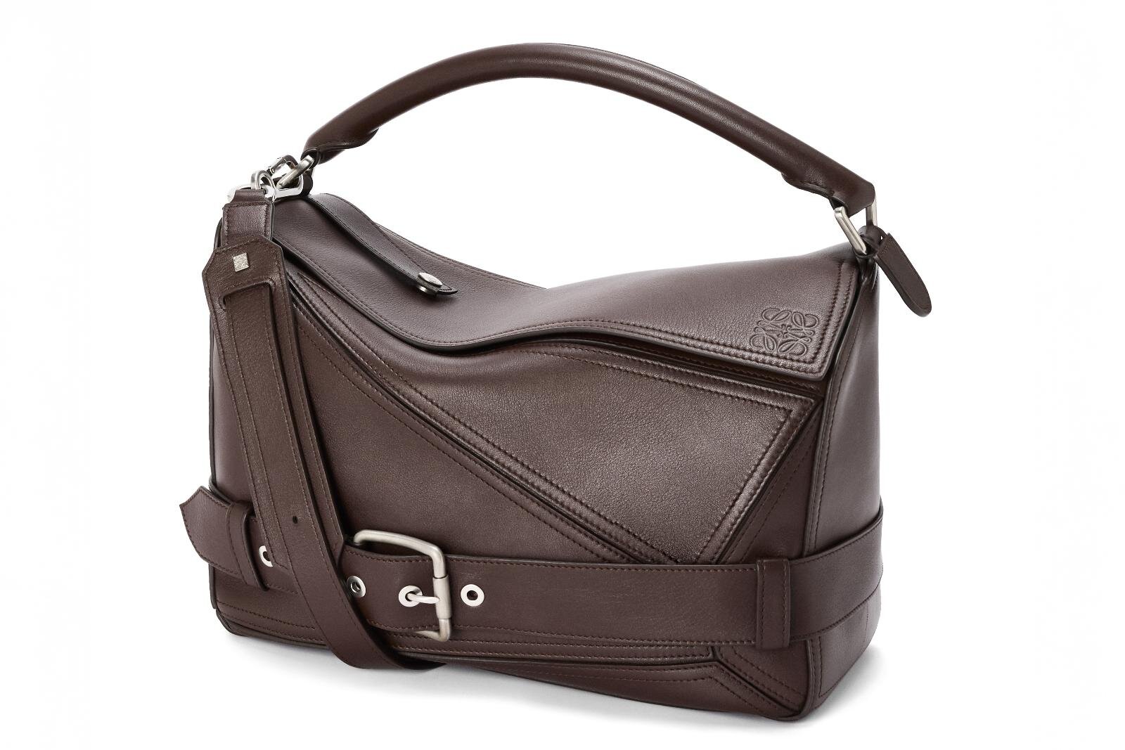 【新作・柔らかさと深みのバランス】LOEWEパズルバイカーバッグ ロエベ“バイカージャケット着想”「パズルバッグ」シルバー金具の