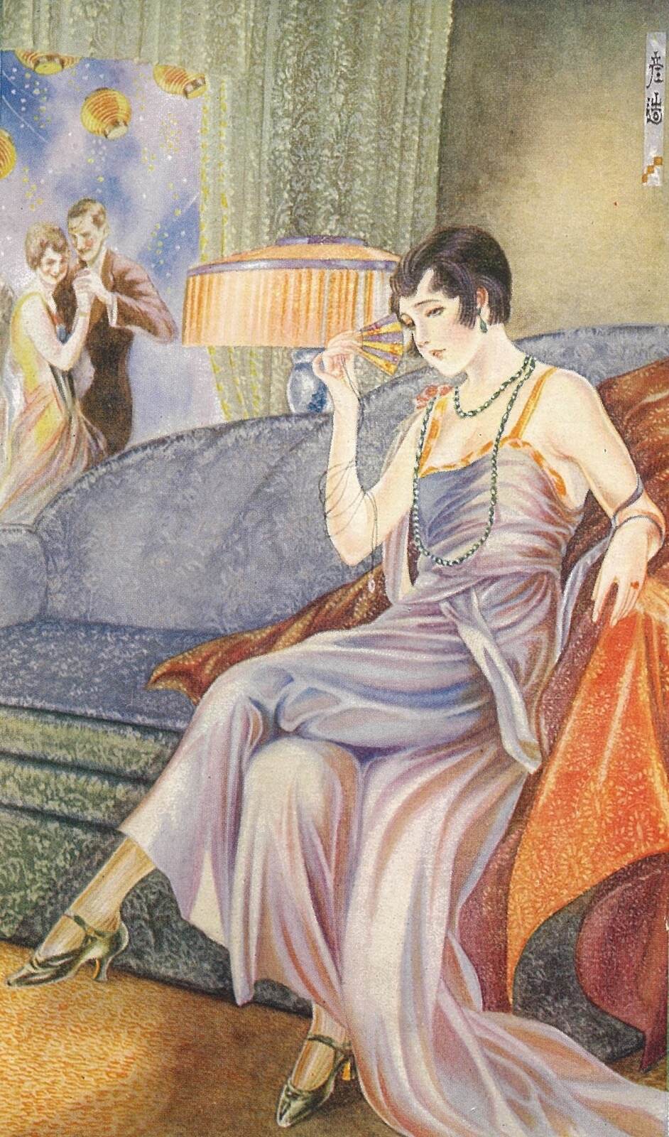 伊藤彦造画 《ニューカルトンの夜》 五社堂便箋表紙 大正時代末～昭和時代初期印刷 個人蔵