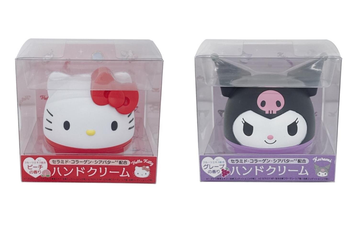 ハローキティハンドモイスチャークリーム / クロミハンドモイスチャークリーム 各1,078円※小売価格