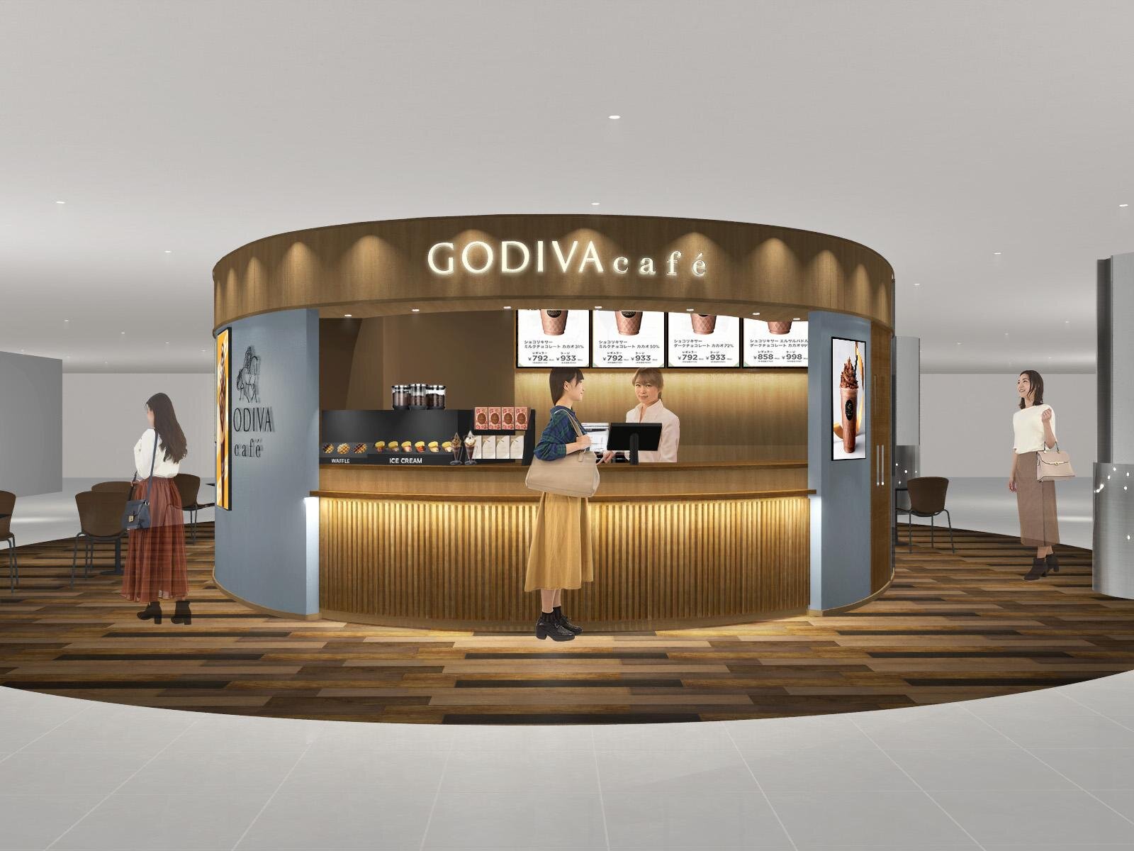 ゴディバカフェ初“スタンドタイプ”のテイクアウト専門店が成田国際空港に、ドリンク中心に限定メニューも