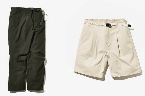 ノンネイティブとグラミチのコラボパンツ＆ショーツ、マットな高機能ツイル素材で