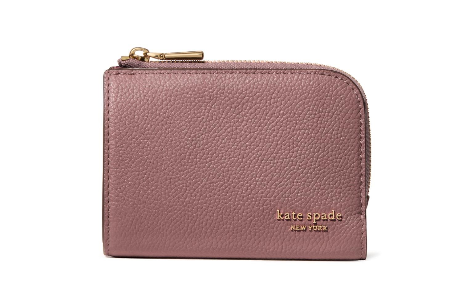 KATE SPADE NEW YORK ケイトスペード 財布 ケイト・スペード25年秋小物、くすみピンクの“Kハードウエア