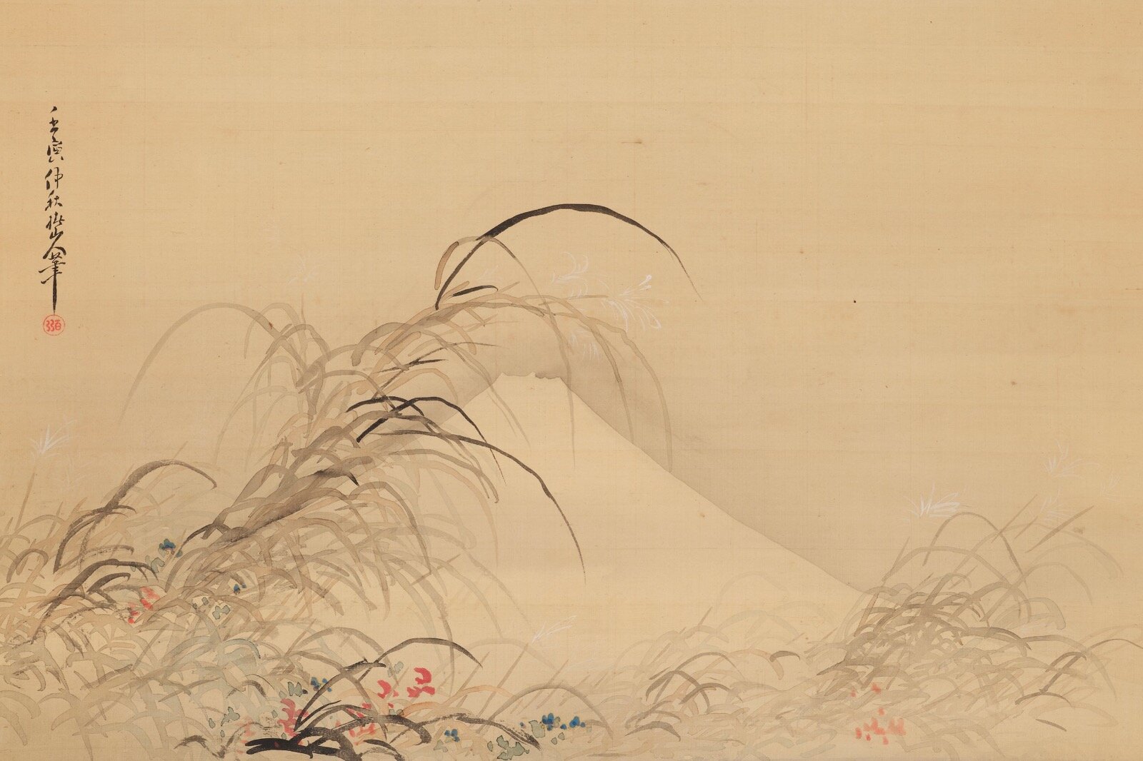 山地司、【紫式部とエナガとベニヒワ】、希少な額装用画集より 絵画/額装 – NISHIKINO VINTAGE KYOTO