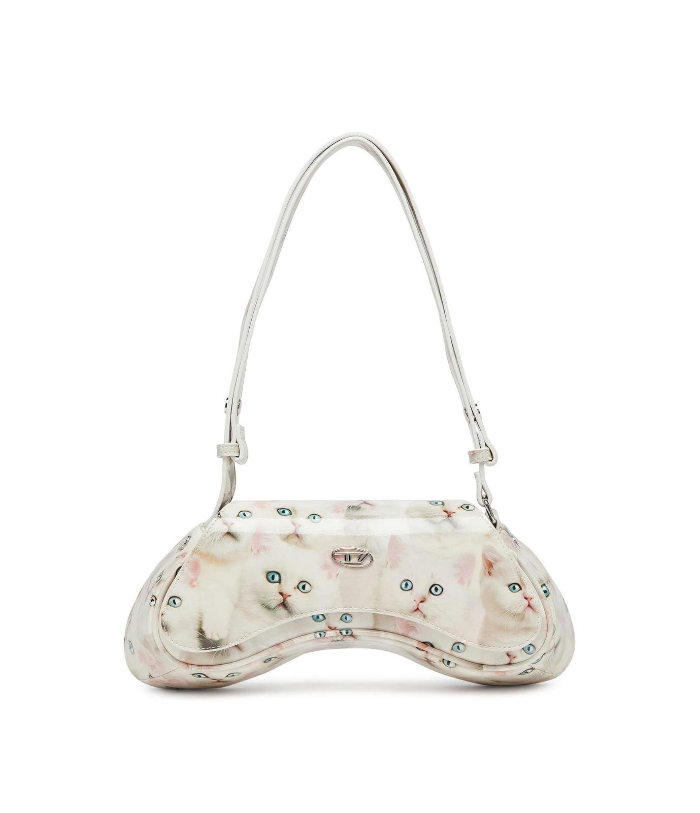 diesel バッグ 猫 ディーゼル‟白猫”プリントのゲームコントローラー型ショルダー