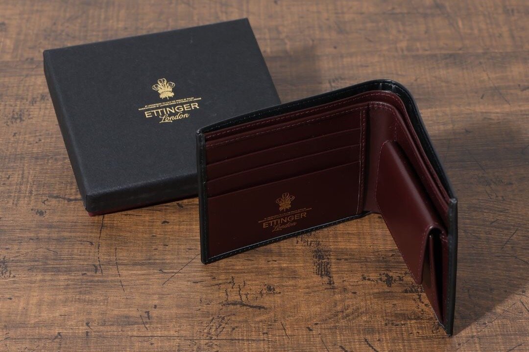 ETTINGER エッティンガー 二つ折り財布 ブラック 英国製 レザー ETTINGER エッティンガー 財布 メンズ 二つ折り財布 ブラック