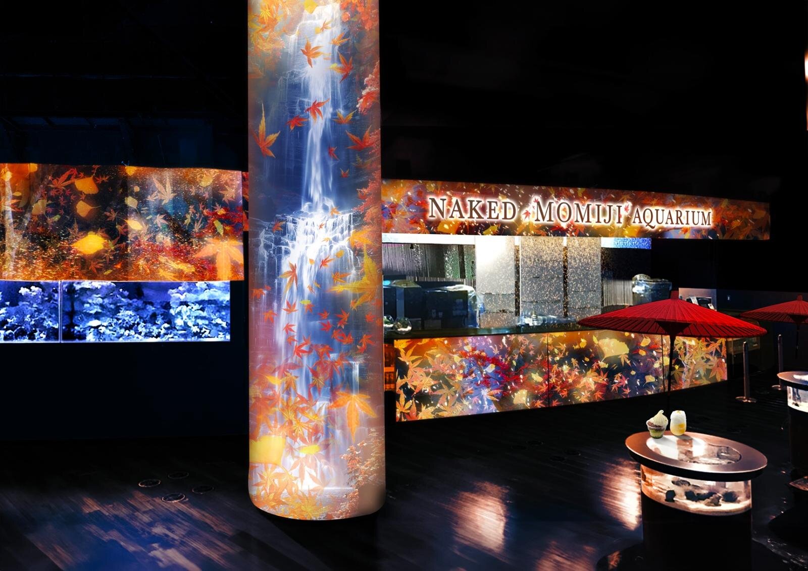 マクセル アクアパーク品川“紅葉アート”の秋イベント、紅のクラゲ水槽＆新演出イルカショー｜写真9
