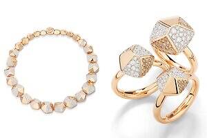 ポメラート"五角形"モチーフ主役、ダイヤモンド輝くジュエリー「ペンタゴニ」ネックレスやリングなど