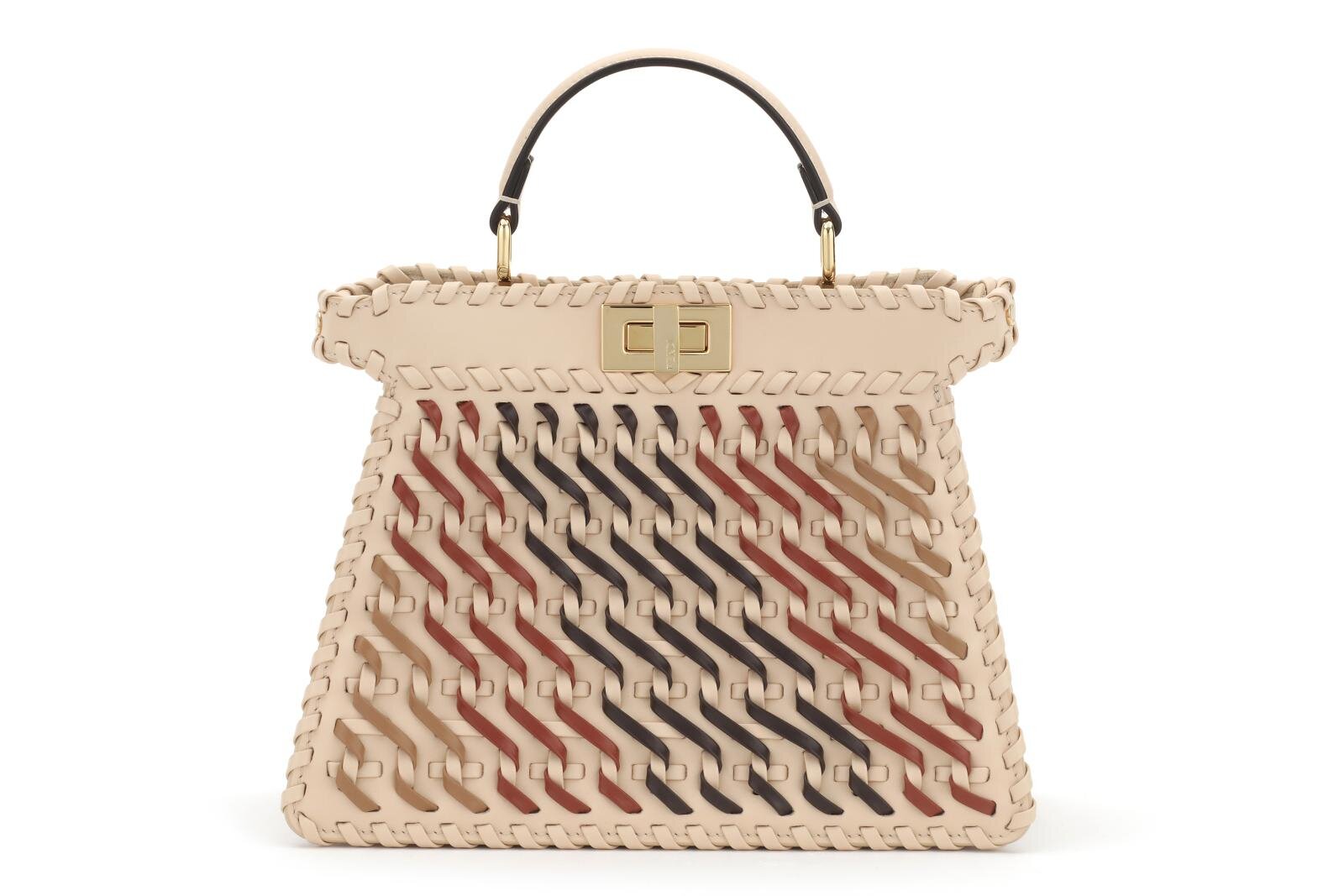 Fendi ストライプ ハンドバッグ　ペカン柄 新鮮な配色で再登場！「フェンディ」の“ペカン”ストライプに注目