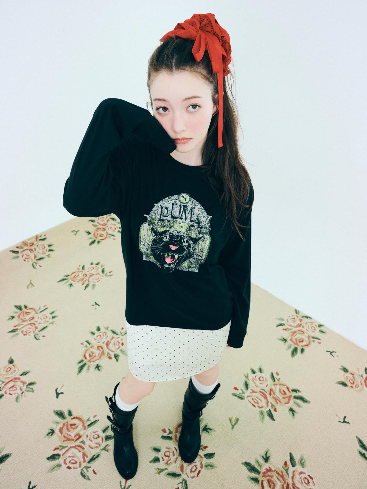 バリエプリントロングスリーブTシャツ 6,050円