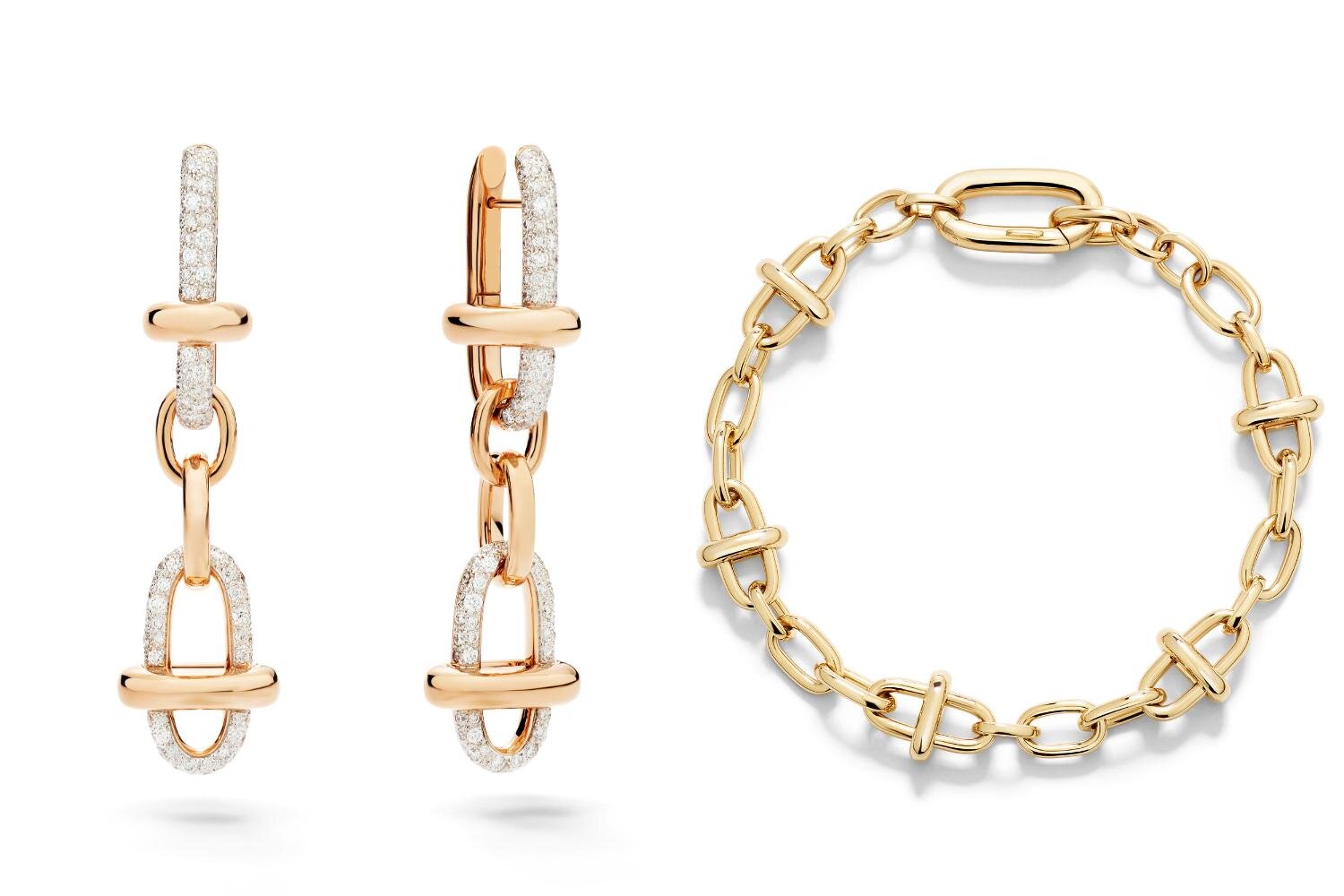 ポメラート「イコニカ」25年秋"ダイヤモンド×ローズゴールド"の揺れるフープイヤリング