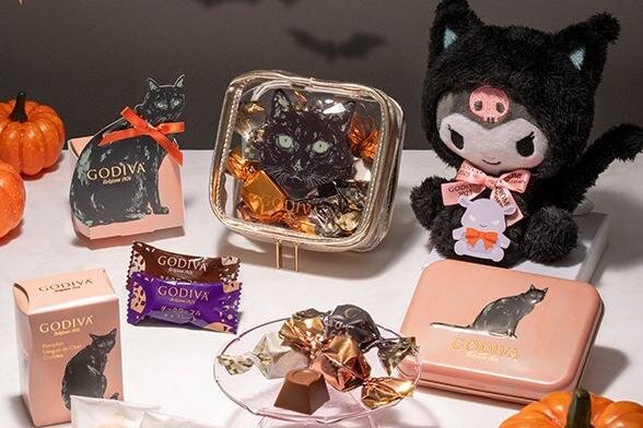 ゴディバ「黒ネコ×淡いピンク」パケの25年ハロウィンチョコ、モンブランやパンプキン味のクッキーも