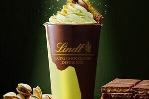 リンツ「ドバイチョコレート」が贅沢ショコラドリンクに、“ザクザク”カダイフ×濃厚ピスタチオ