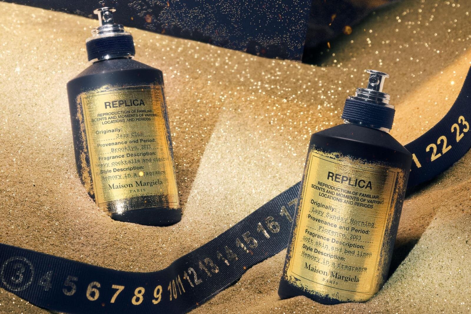 メゾン マルジェラ「レプリカ」フレグランス25年クリスマス、人気香水が”星屑ゴールド×ネイビー”に