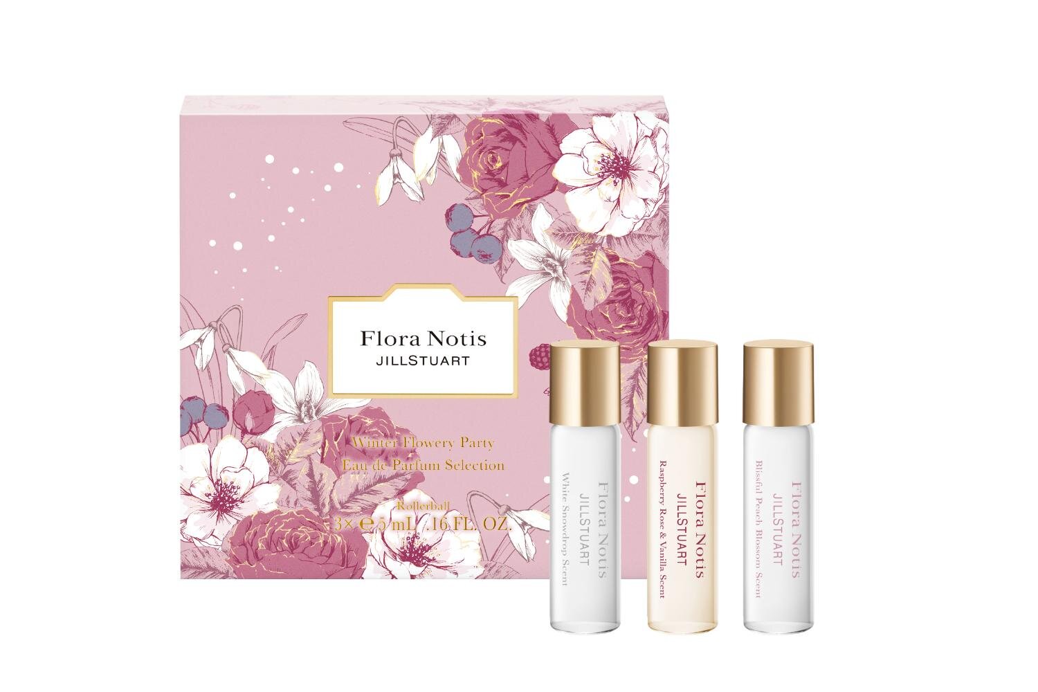 「フローラノーティス ジルスチュアート ウィンターフラワリーパーティー オードパルファンセレクション」5mL×3瓶 4,950円＜限定品＞ 