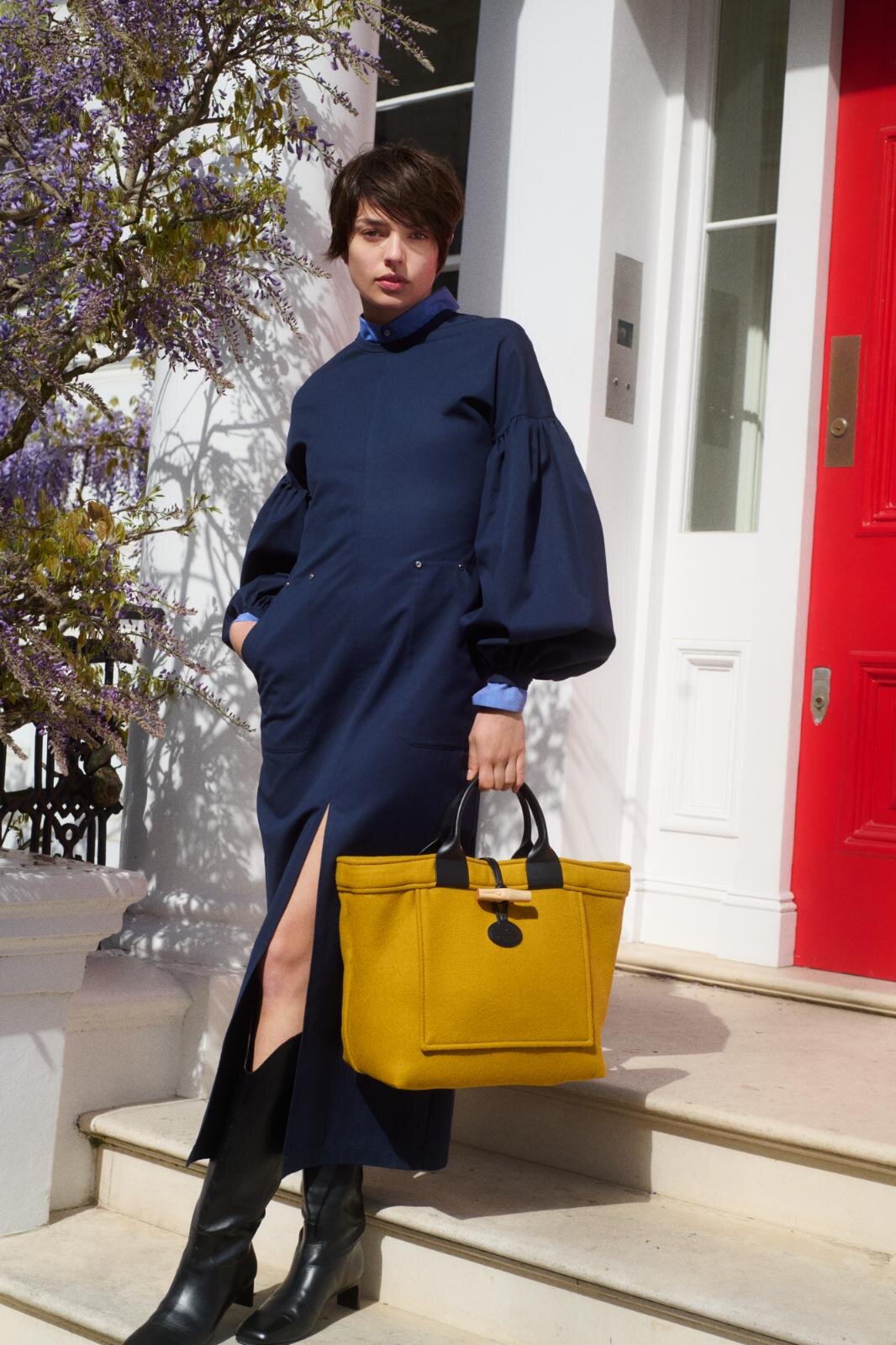 ロンシャン×グローバーオール、“竹型トグル”のウール製トートバッグ＆ダッフルコート｜写真8