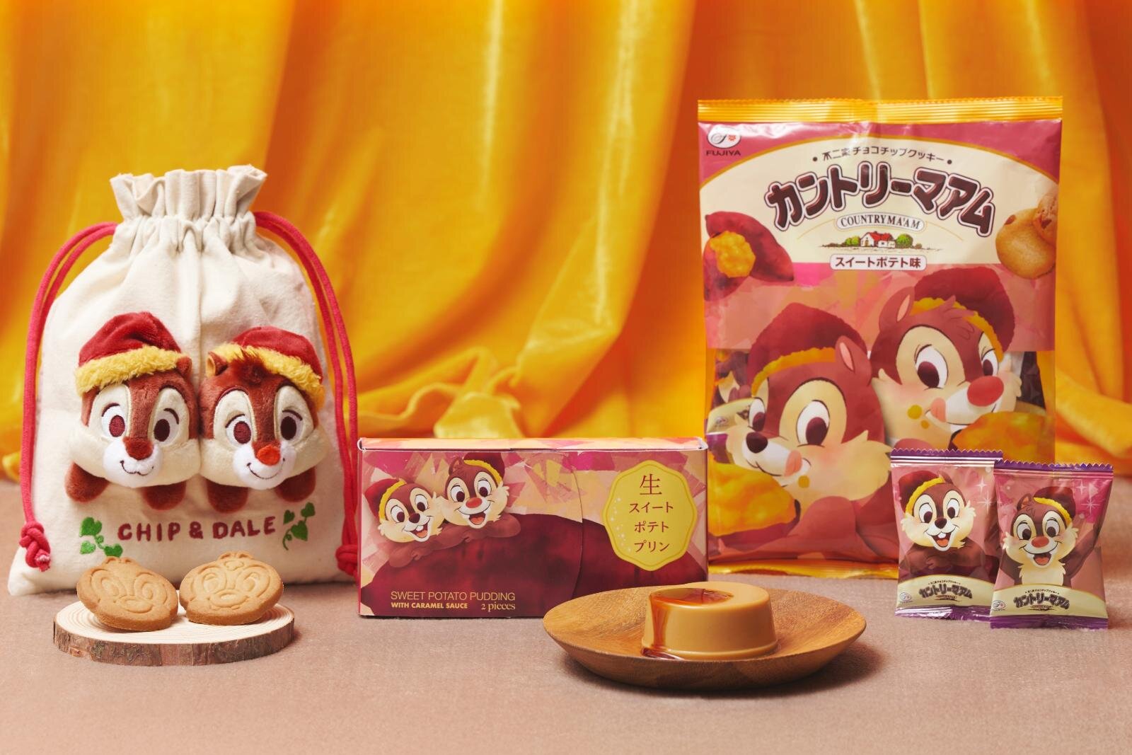 ディズニーストア秋限定さつまいも菓子、“飛び出す”チップ＆デールの巾着入りクッキーなど