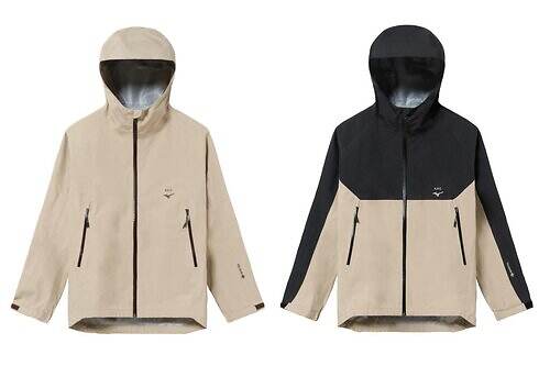 A.P.C.×ミズノ”ゴアテックス搭載”シェルジャケット、ブラック＆トープカラーで