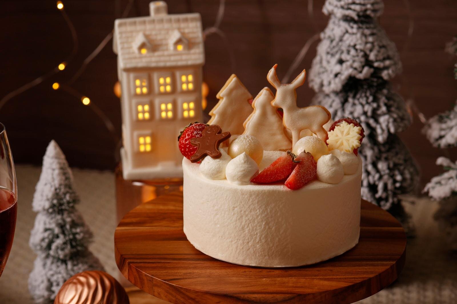 クリスマス苺ショートケーキ 4,800円(4号・12cm、アイシングクッキーは別添え)