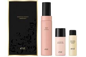 エスト2025年クリスマスコフレ"美容液現品入り”スキンケアキット、摩擦レスクレンジングも