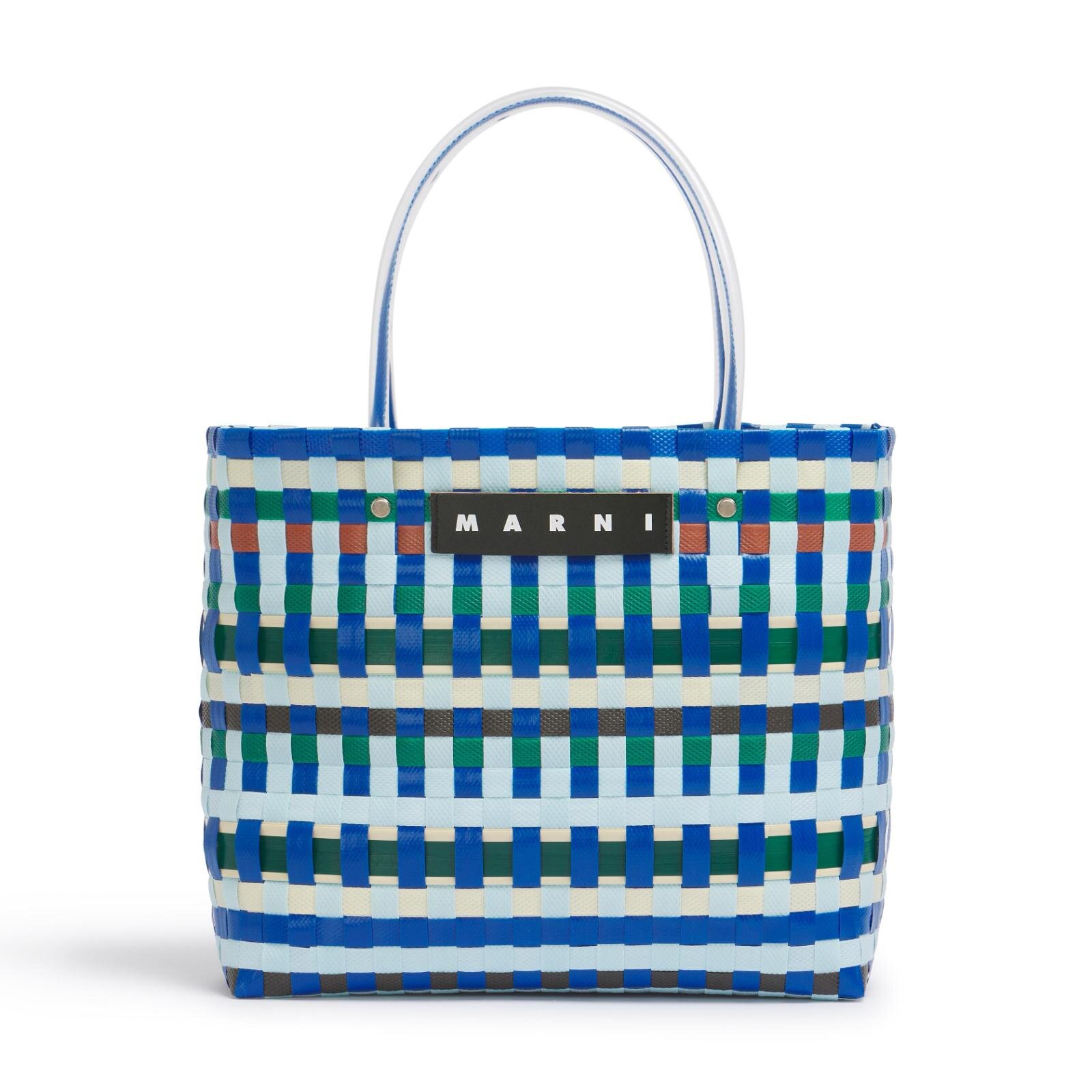 MARNI 青緑 チェック柄 トートバッグ MARNI マルニ トートバッグ - 青x緑(チェック) 【古着】