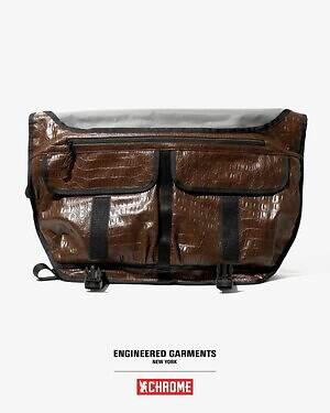 エンジニアド ガーメンツ×クロームのメッセンジャーバッグ、”クロコダイル革風”ボディで｜写真2