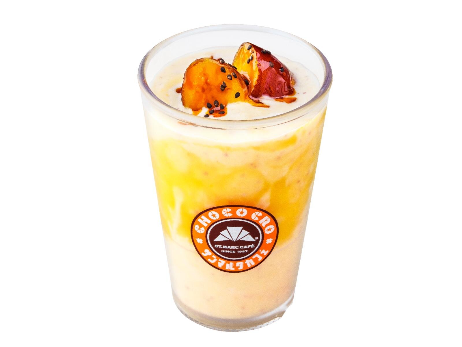 サンマルクカフェ「おいも尽くし」秋メニュー、安納芋クリーム入りスイートポテト風チョコクロ＆紫芋パフェ｜写真6